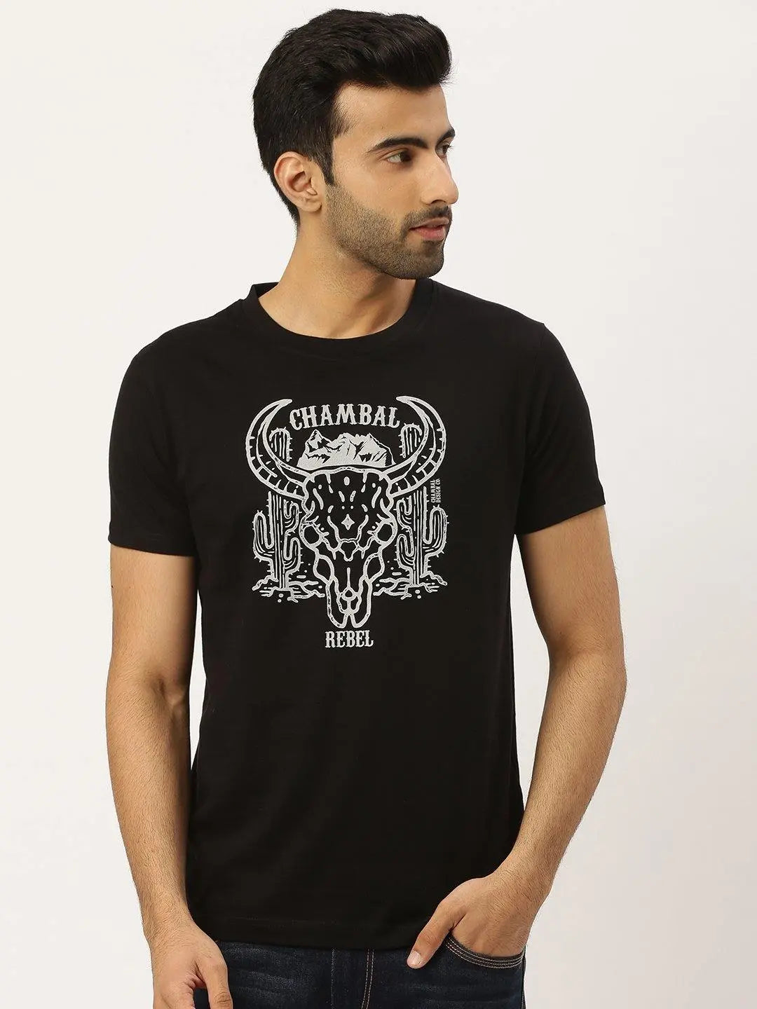 Wild Bull Black T-Shirt - The Chambal