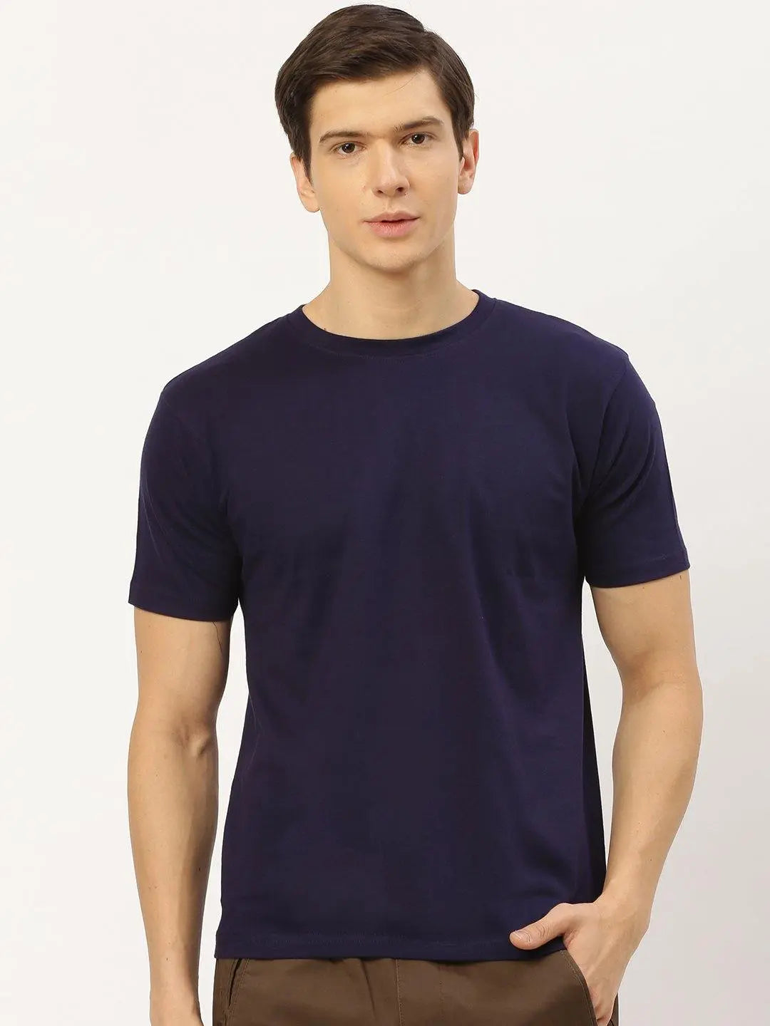 Navy Blue Round Neck T-Shirt The Chambal