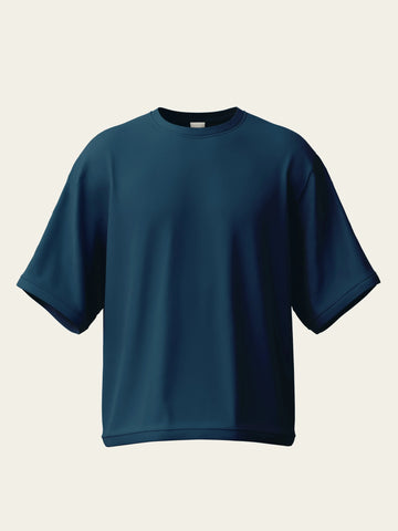 Petrol Blue Overasize Cotton T-Shirt by The Chambal The Chambal