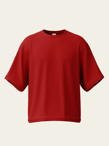 Red Oversize Cotton T-Shirt by The Chambal The Chambal