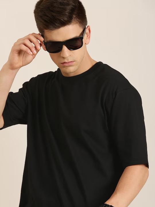 Black Oversize Cotton T-Shirt by The Chambal - The Chambal