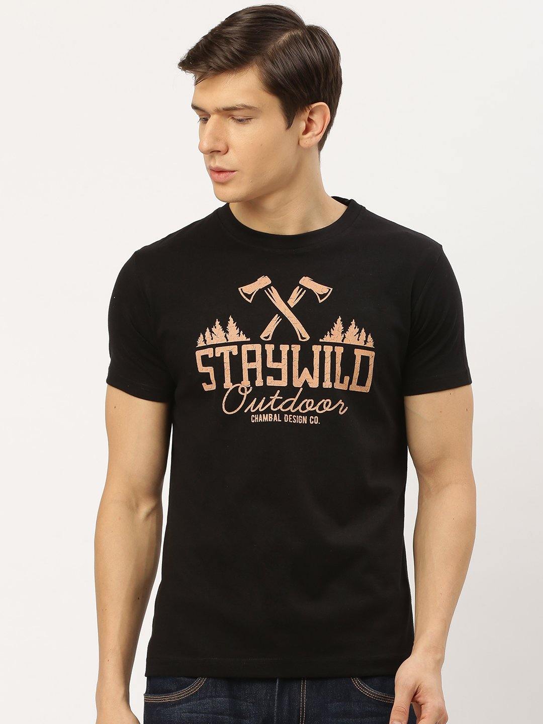 Staywild Black T-Shirt - The Chambal