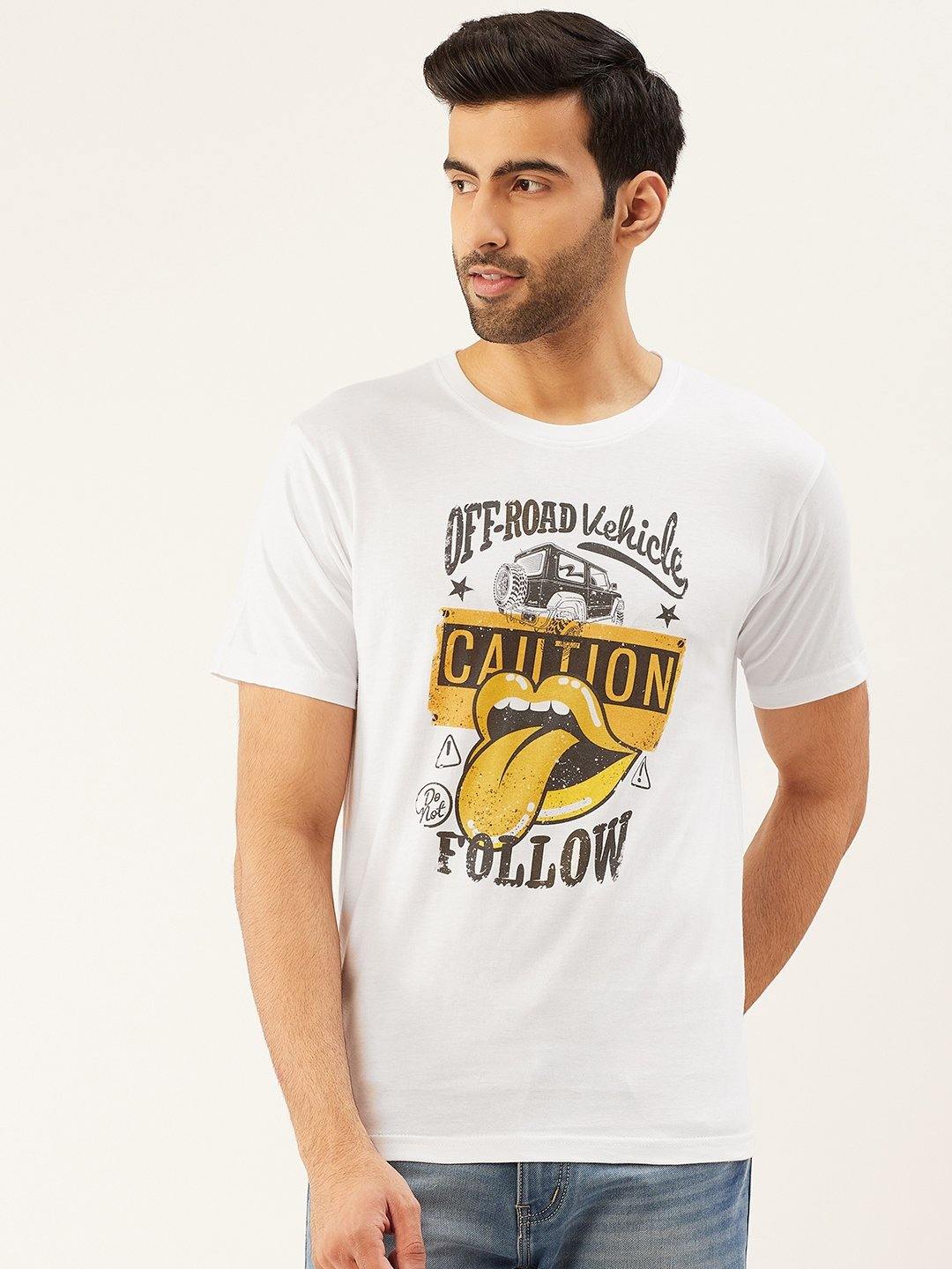 Caution White T-Shirt - The Chambal