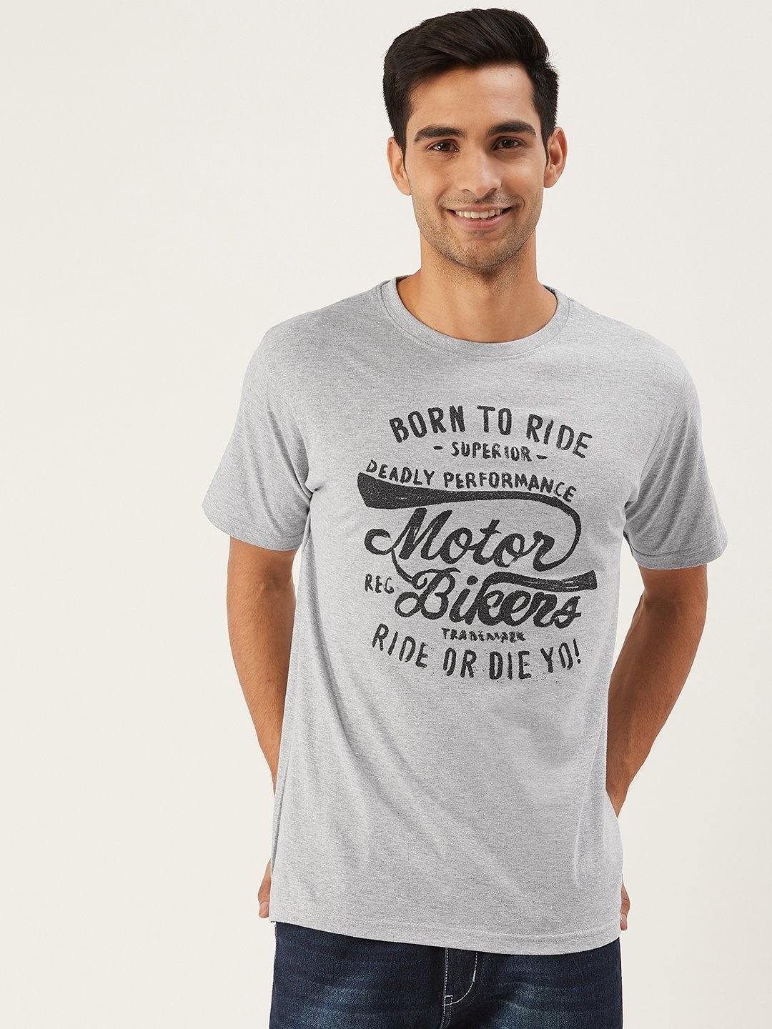 Born To Ride Grey T-Shirt - The Chambal