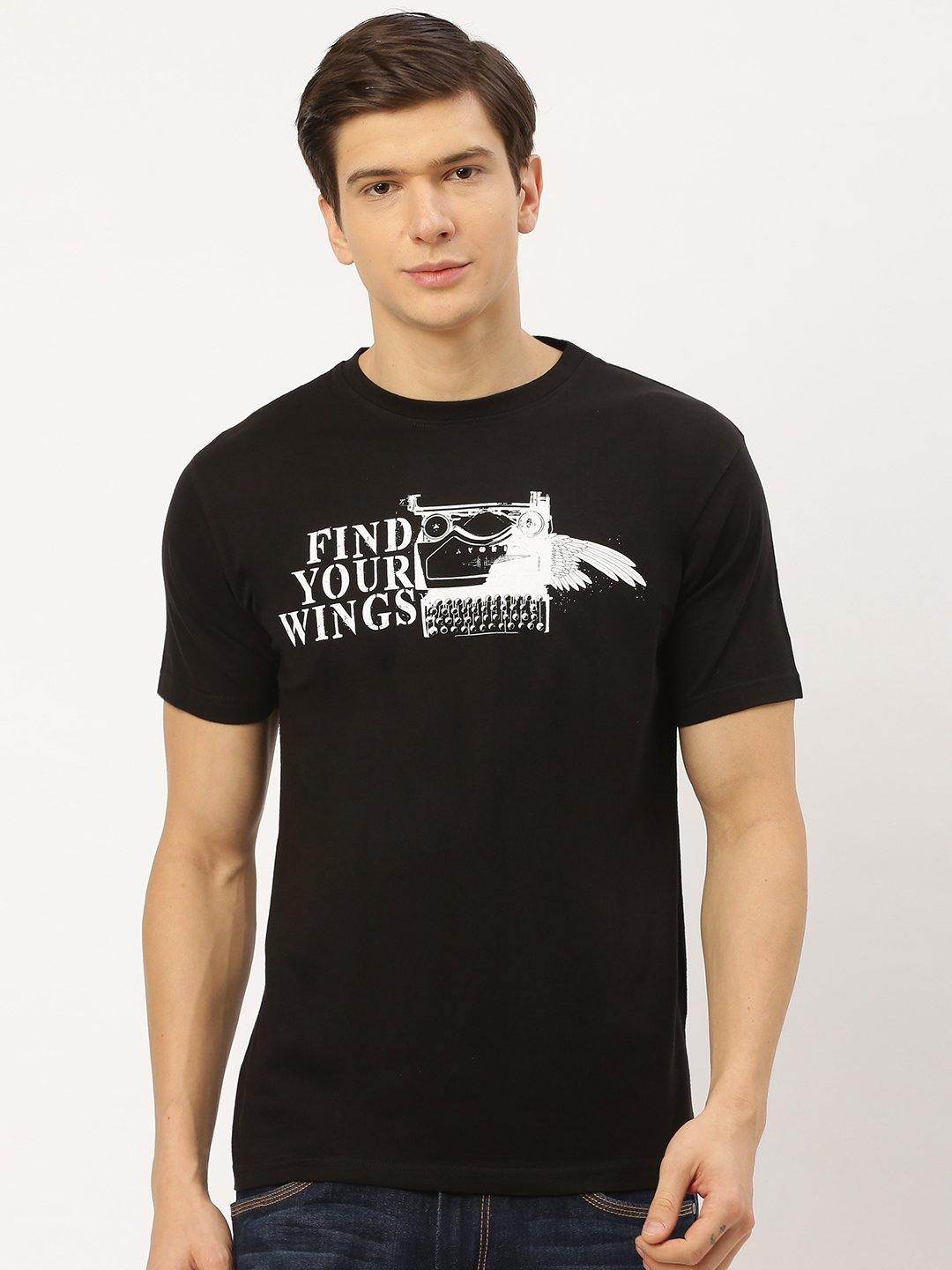 Wings Black T-Shirt - The Chambal