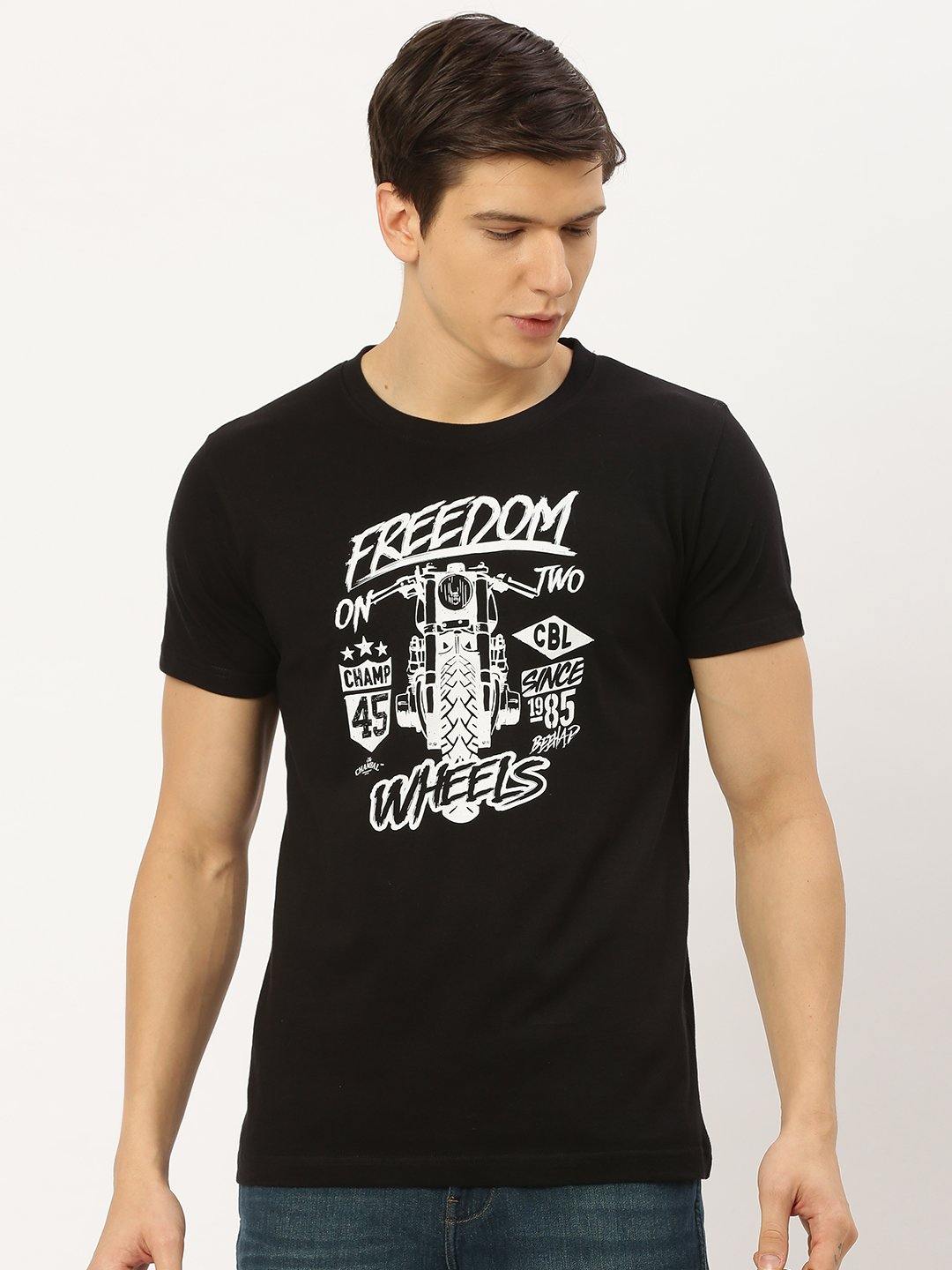 Freedom Wheels Black T-Shirt - The Chambal