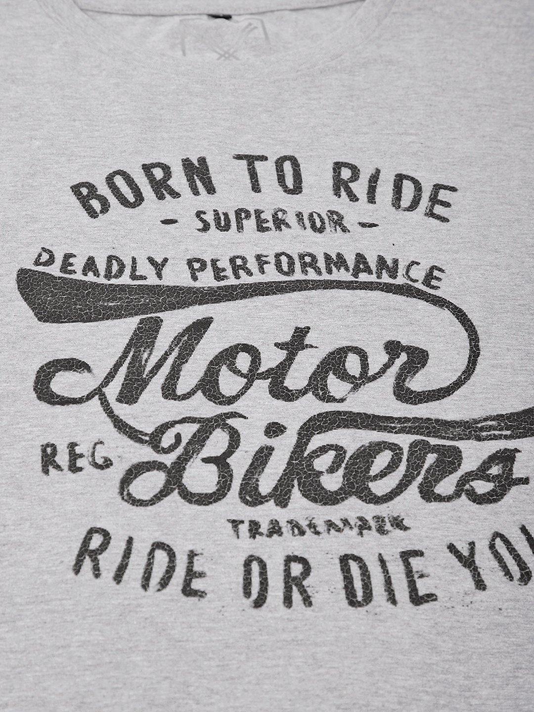 Born To Ride Grey T-Shirt - The Chambal