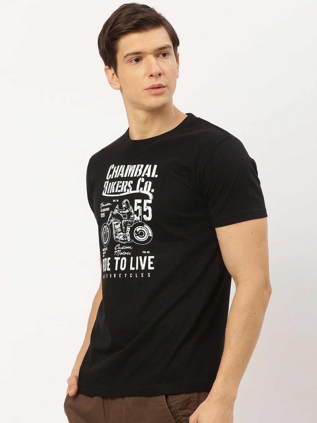 Ride To live Black T-Shirt - The Chambal