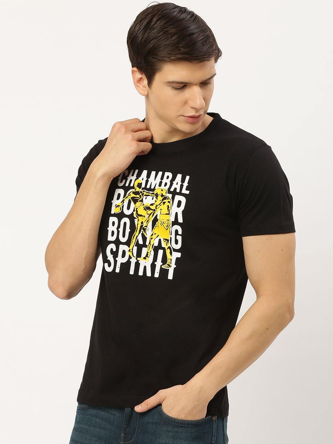 Boxing Spirit Black T-Shirt - The Chambal